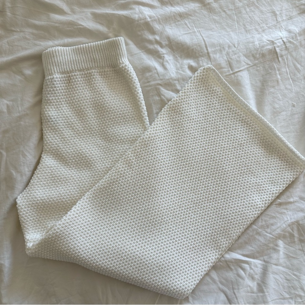 Sincerely Jules Cream Textured Knit Pants